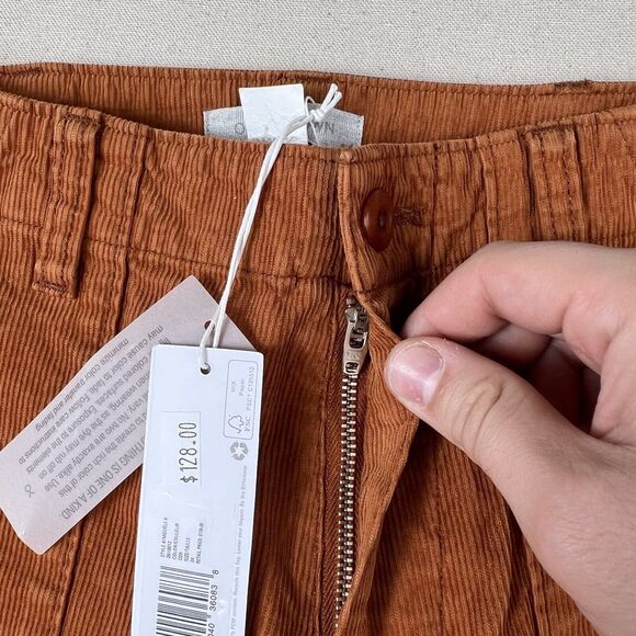 Outerknown Lou Cord Pants Women’s 24 Faded Cedar Brown High Rise Corduroy - Picture 7 of 16